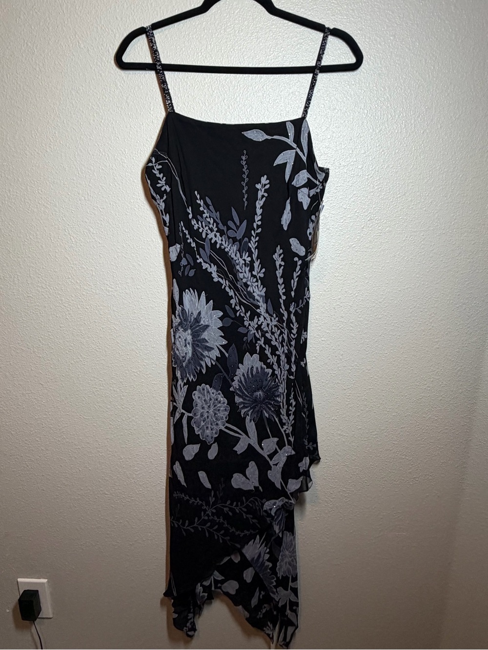 Y2K Dress 10 Fairy Floral Beaded Midi Whimsigoth Slip dress VINTAGE goth prom